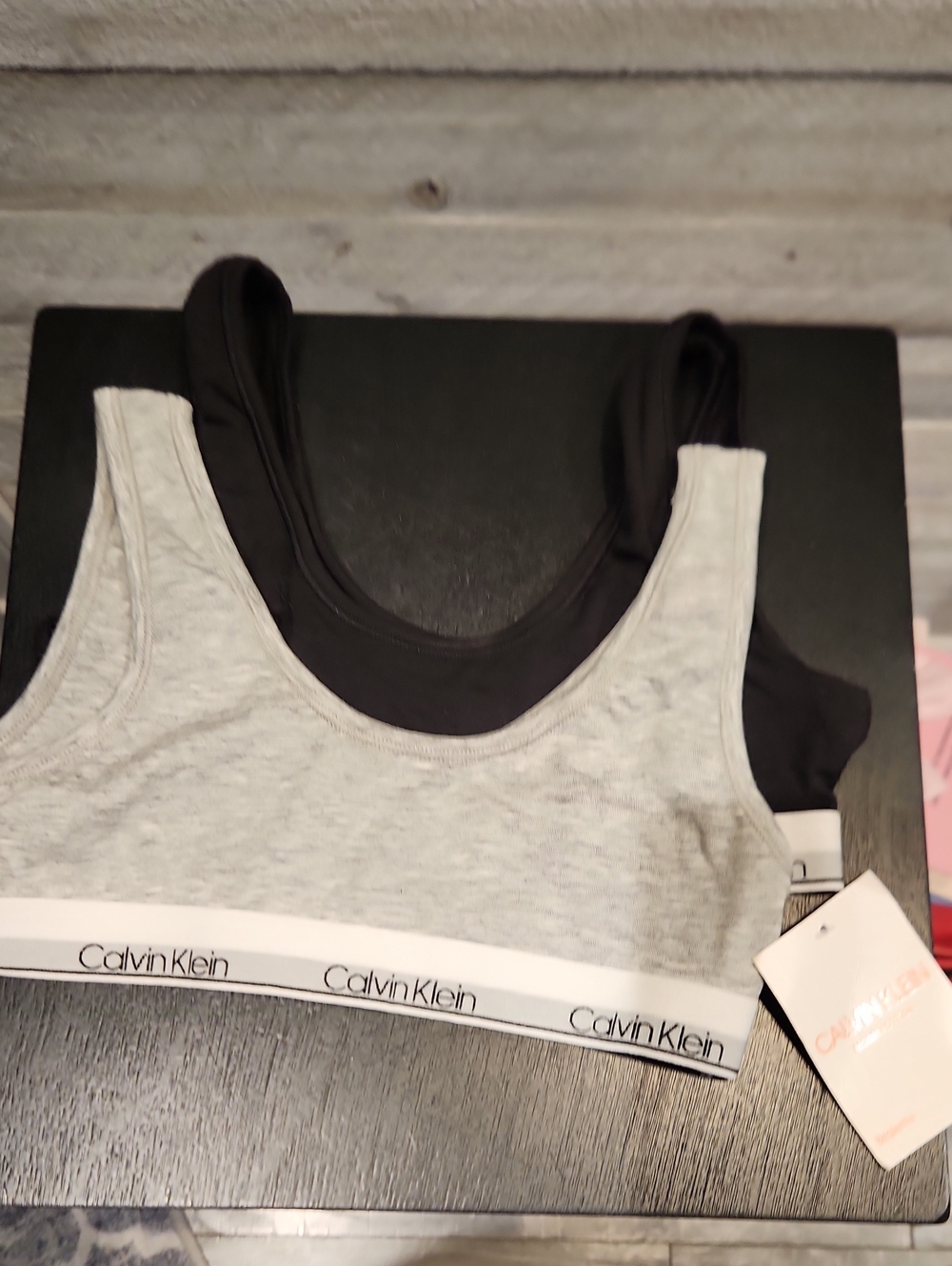 Calvin Klein Gray & Black Scoop Bralette 2-Pack